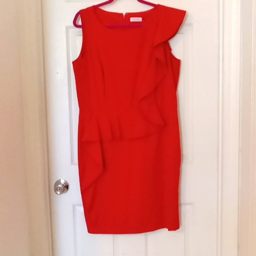 Calvin Klein size 14 red cocktail dress